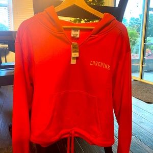 Victoria Secret “PINK” orange 🍊 sweatshirt. Medium, short length.